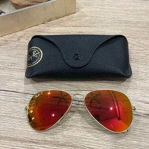 Ray-Ban Aviators !! Polarized Red Lens!!! No longer made!